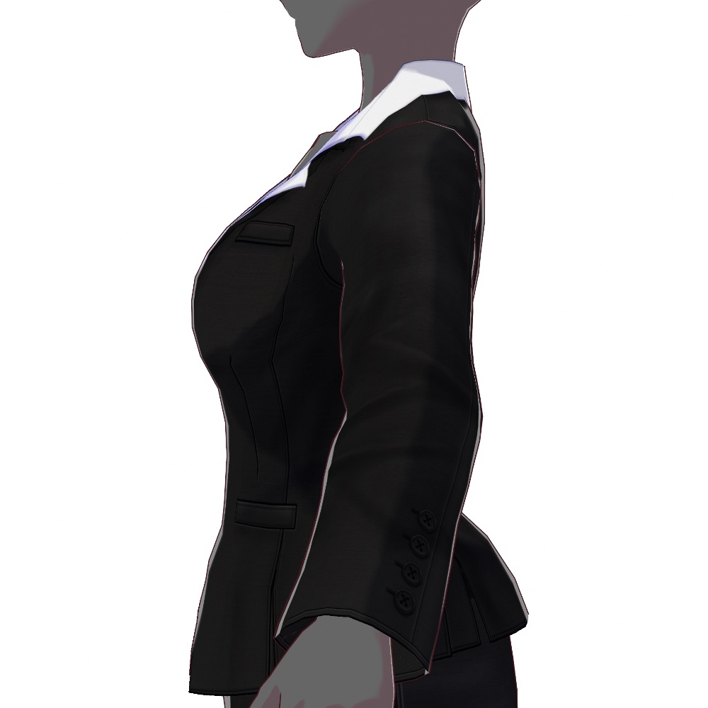 VRoid用 ブラックカラーパンツスーツ - Black Pantsuits