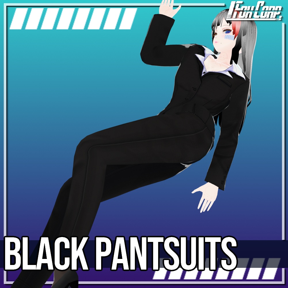 VRoid用 ブラックカラーパンツスーツ - Black Pantsuits