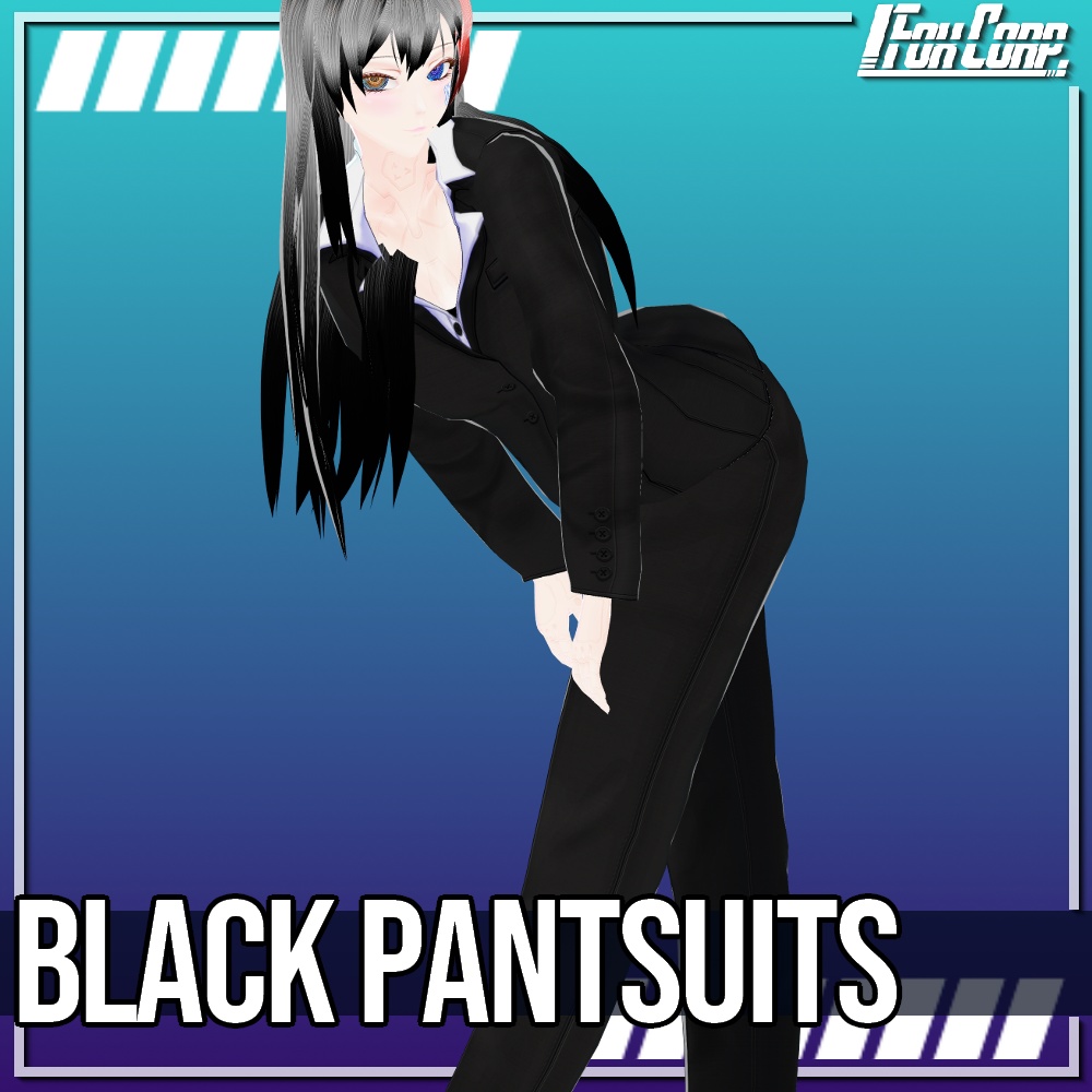 VRoid用 ブラックカラーパンツスーツ - Black Pantsuits