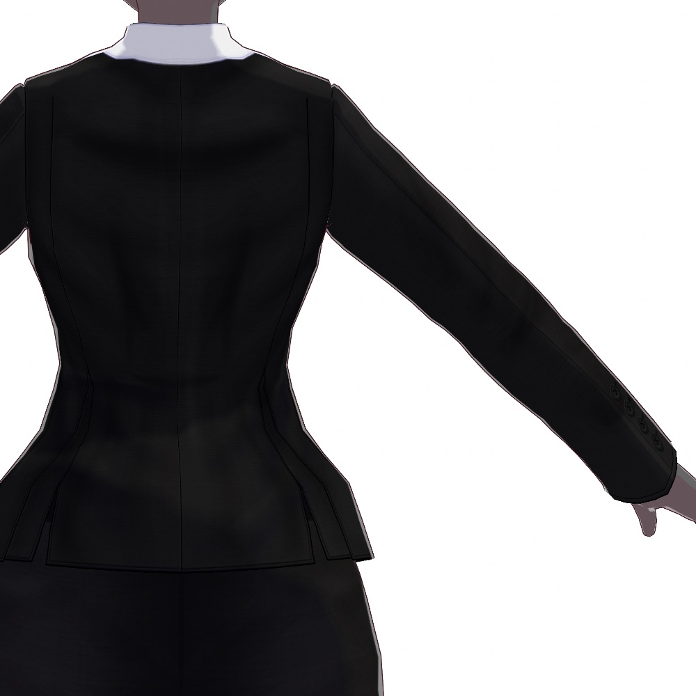 VRoid用 ブラックカラーパンツスーツ - Black Pantsuits