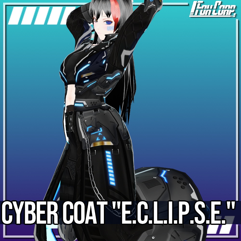 VRoid用 4色展開 サイバーコート "E.C.L.I.P.S.E." - Cyber Coat "E.C.L.I.P.S.E." 4Colors