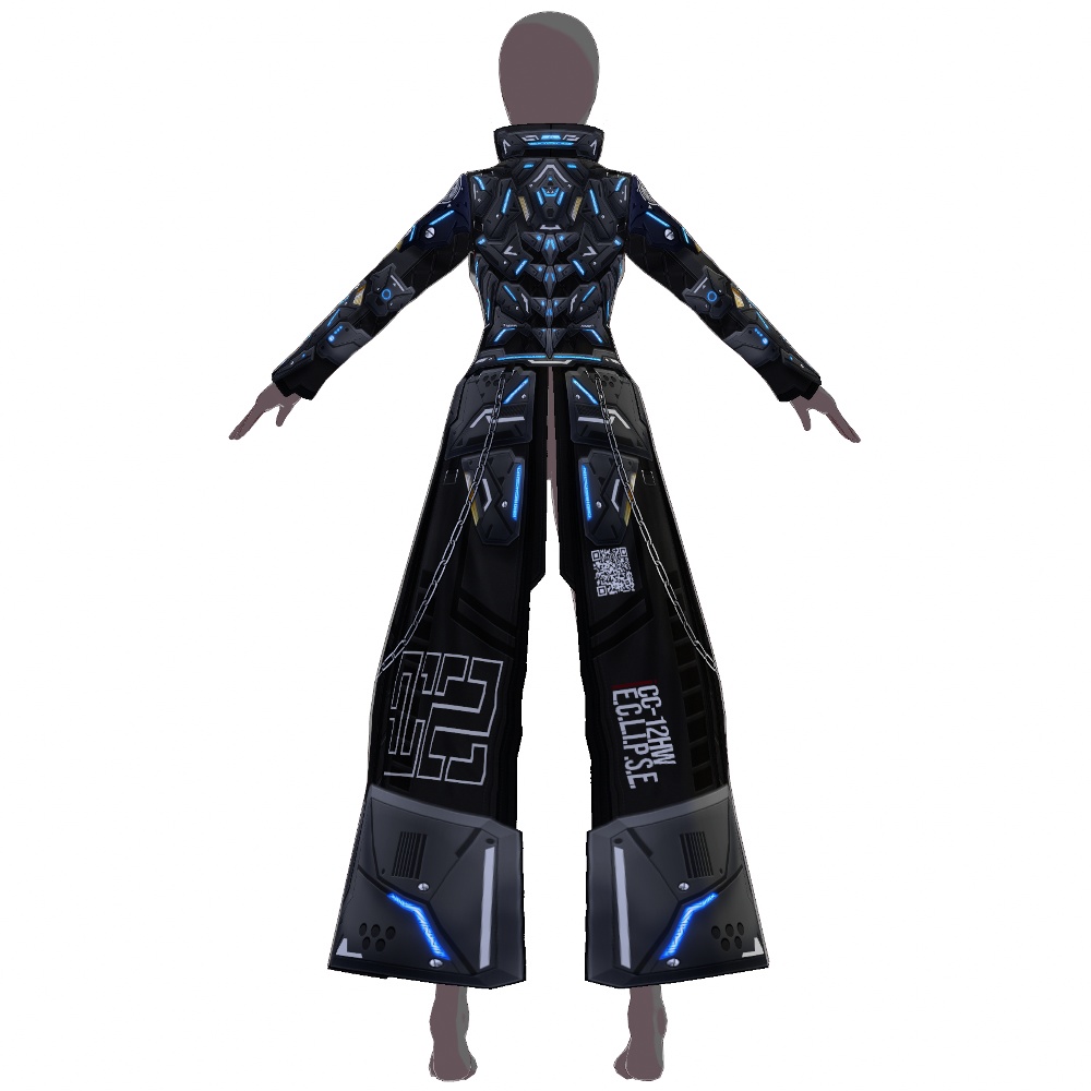 VRoid用 4色展開 サイバーコート "E.C.L.I.P.S.E." - Cyber Coat "E.C.L.I.P.S.E." 4Colors