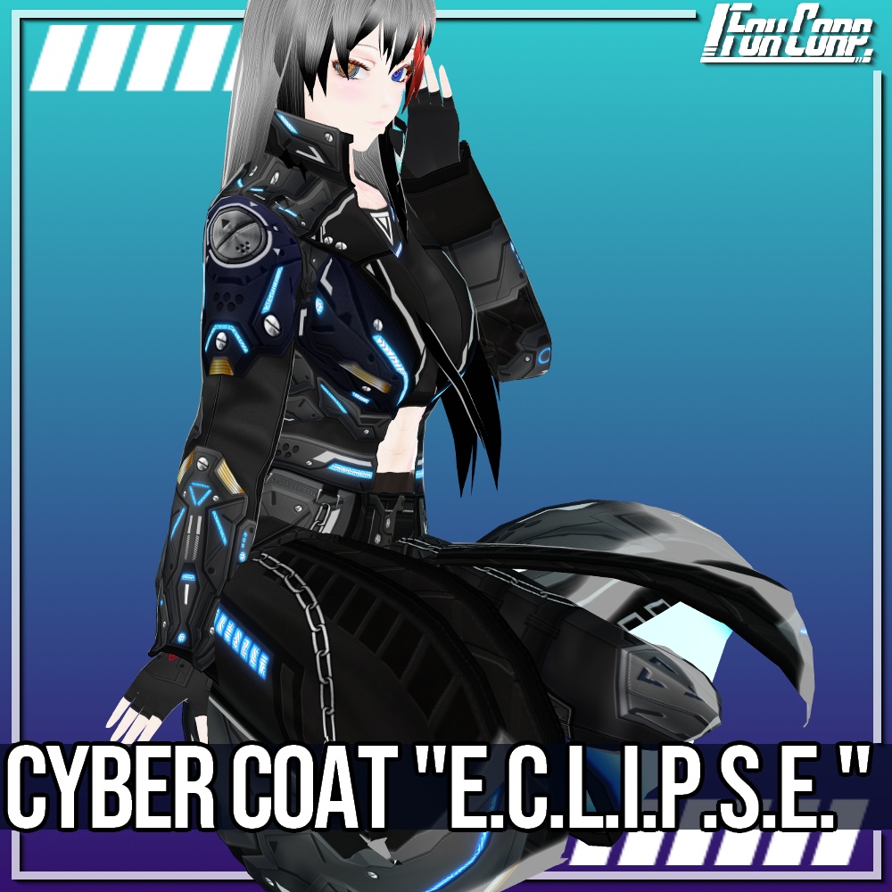 VRoid用 4色展開 サイバーコート "E.C.L.I.P.S.E." - Cyber Coat "E.C.L.I.P.S.E." 4Colors