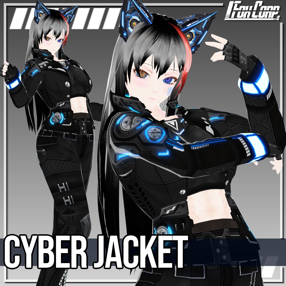 VRoid用 4色展開 サイバージャケット - Cyber Jacket 4Colors