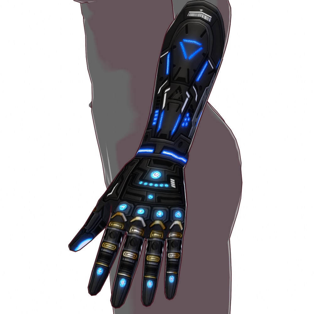 VRoid用 2*4色展開 サイバーアーム / グローブ2 - Cyber Bionic Arm / Gloves Design2
