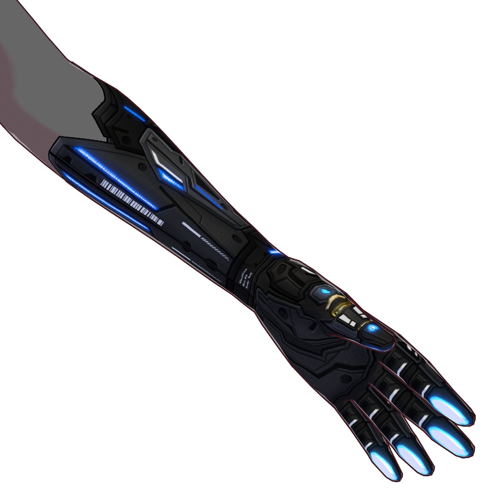 VRoid用 2*4色展開 サイバーアーム / グローブ2 - Cyber Bionic Arm / Gloves Design2