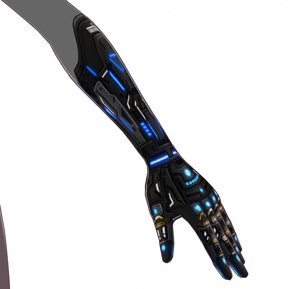VRoid用 2*4色展開 サイバーアーム / グローブ2 - Cyber Bionic Arm / Gloves Design2