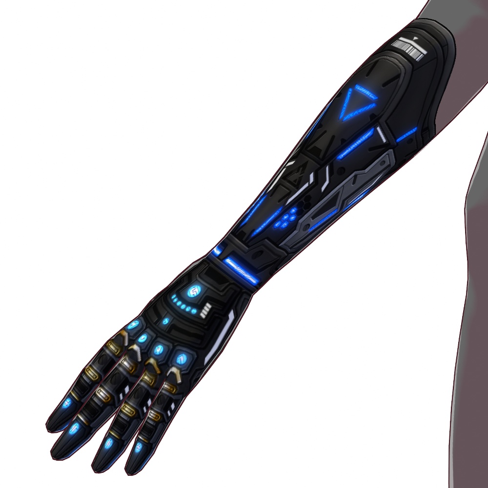 VRoid用 2*4色展開 サイバーアーム / グローブ2 - Cyber Bionic Arm / Gloves Design2