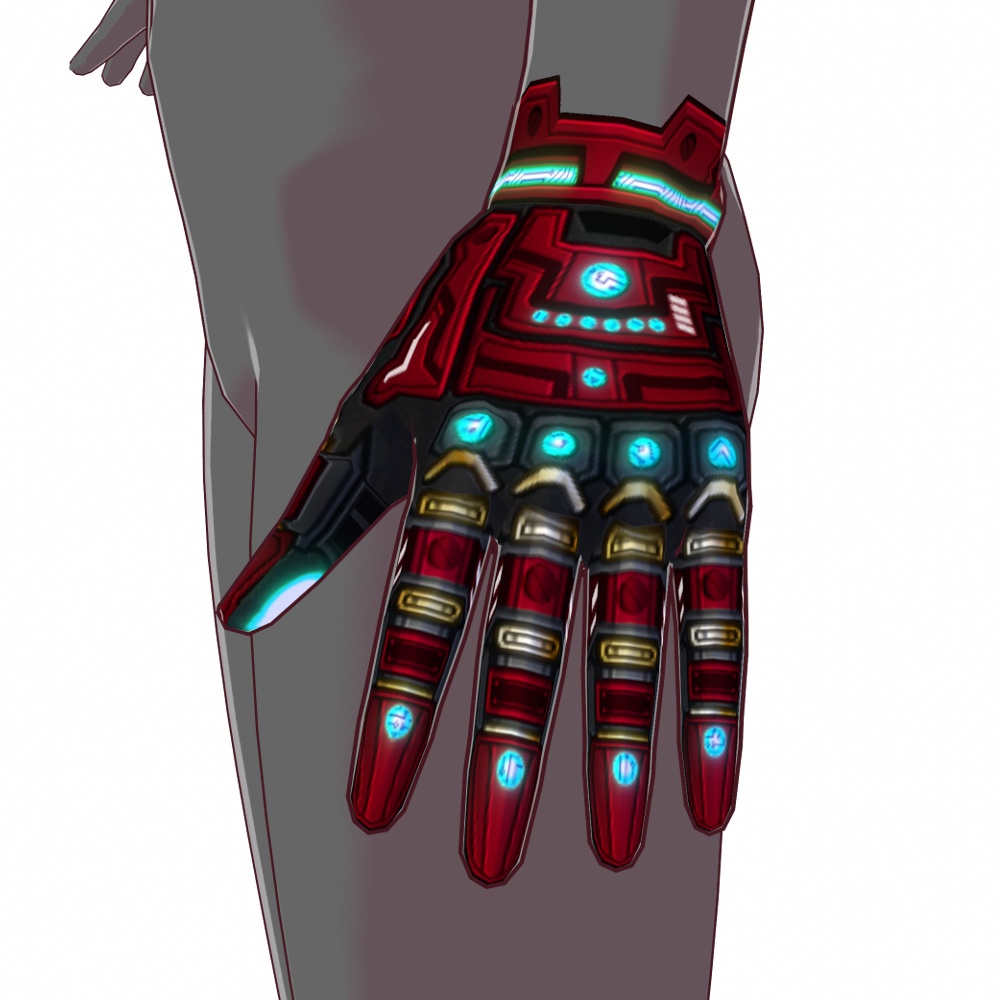 VRoid用 2*4色展開 サイバーアーム / グローブ2 - Cyber Bionic Arm / Gloves Design2