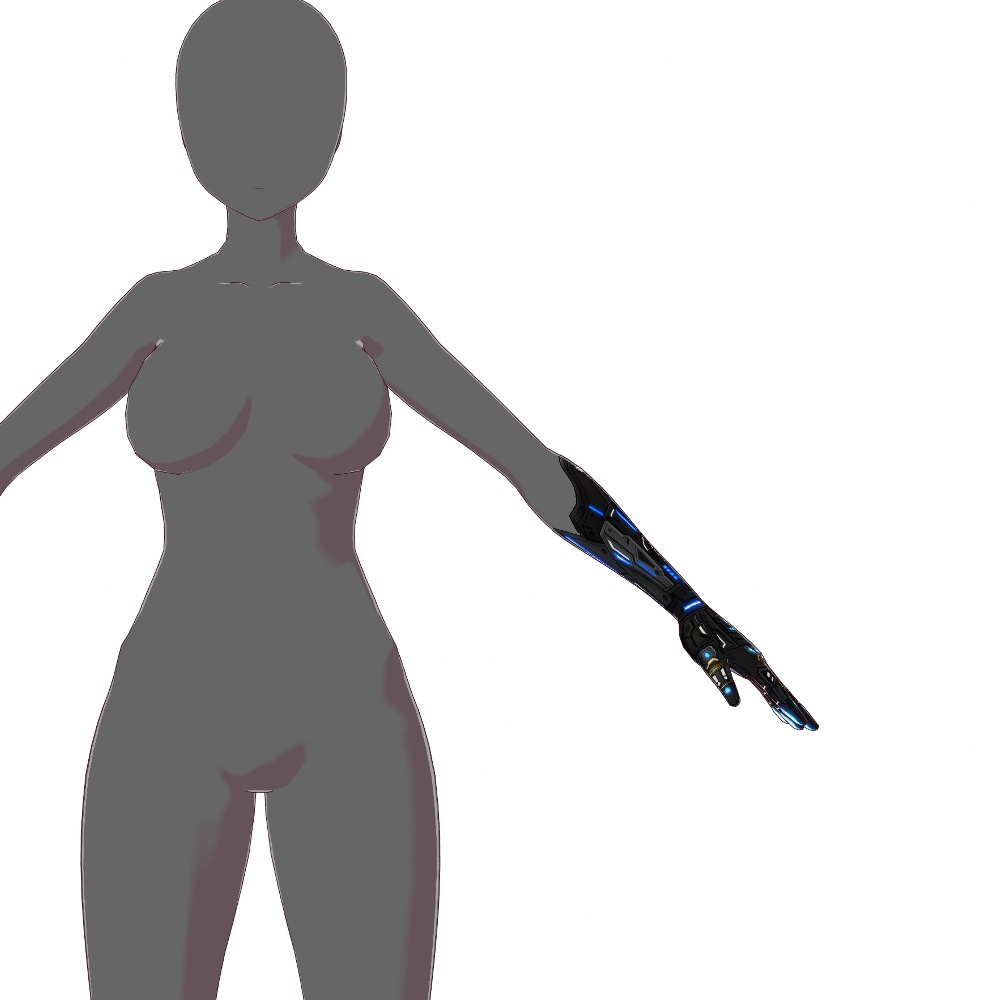 VRoid用 2*4色展開 サイバーアーム / グローブ2 - Cyber Bionic Arm / Gloves Design2