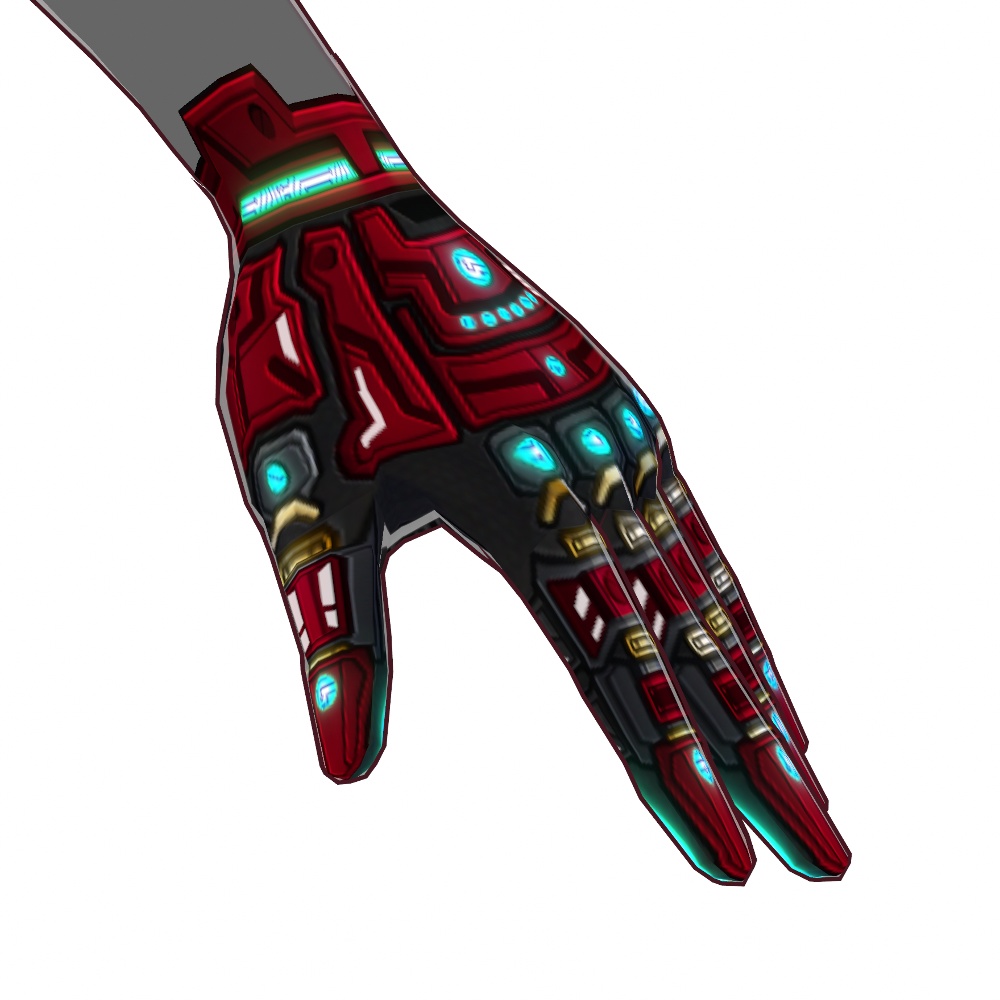 VRoid用 2*4色展開 サイバーアーム / グローブ2 - Cyber Bionic Arm / Gloves Design2