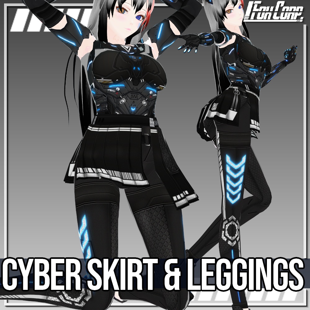 VRoid用 4*4色展開 サイバースカート&レギンス / Cyber Skirt & Leggings 4*4 Colors