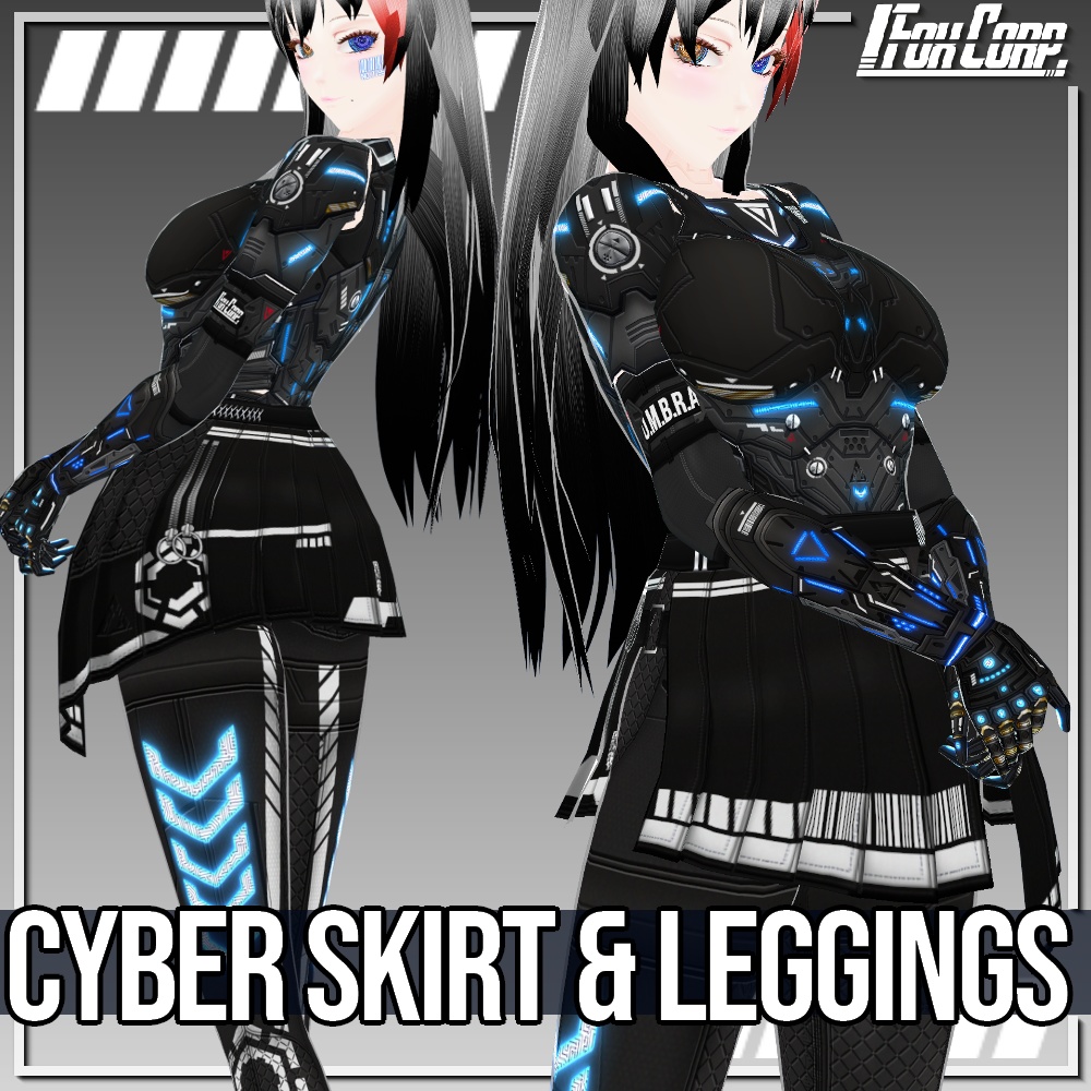 VRoid用 4*4色展開 サイバースカート&レギンス / Cyber Skirt & Leggings 4*4 Colors