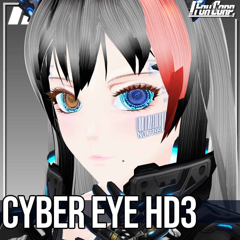 VRoid/VRC 色調変更可能 サイバーアイ HD デザイン3 - Cyber Eye Design3
