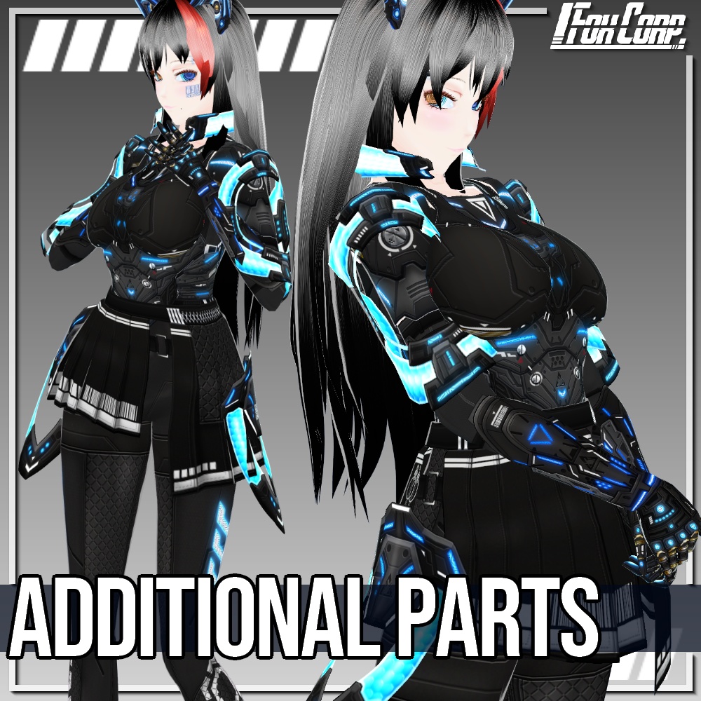 VRoid用 4色展開 サイバー追加パーツセット - Cyber Additional Parts 4Colors