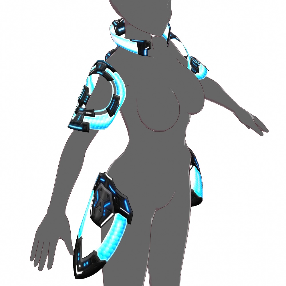 VRoid用 4色展開 サイバー追加パーツセット - Cyber Additional Parts 4Colors