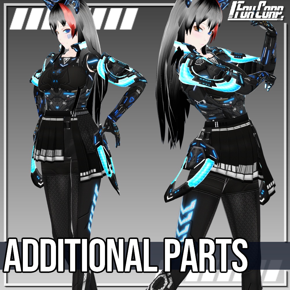 VRoid用 4色展開 サイバー追加パーツセット - Cyber Additional Parts 4Colors
