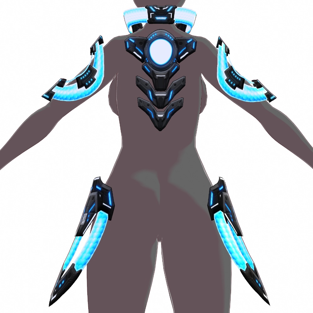 VRoid用 4色展開 サイバー追加パーツセット - Cyber Additional Parts 4Colors