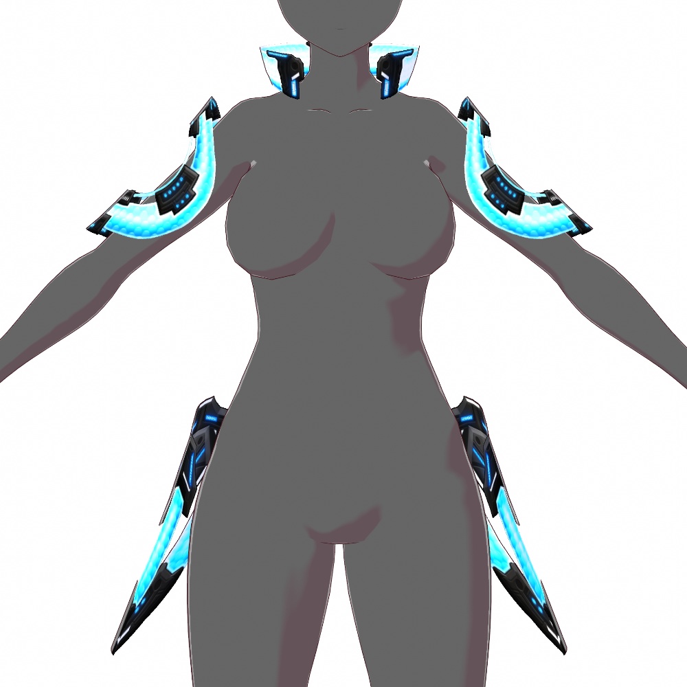 VRoid用 4色展開 サイバー追加パーツセット - Cyber Additional Parts 4Colors