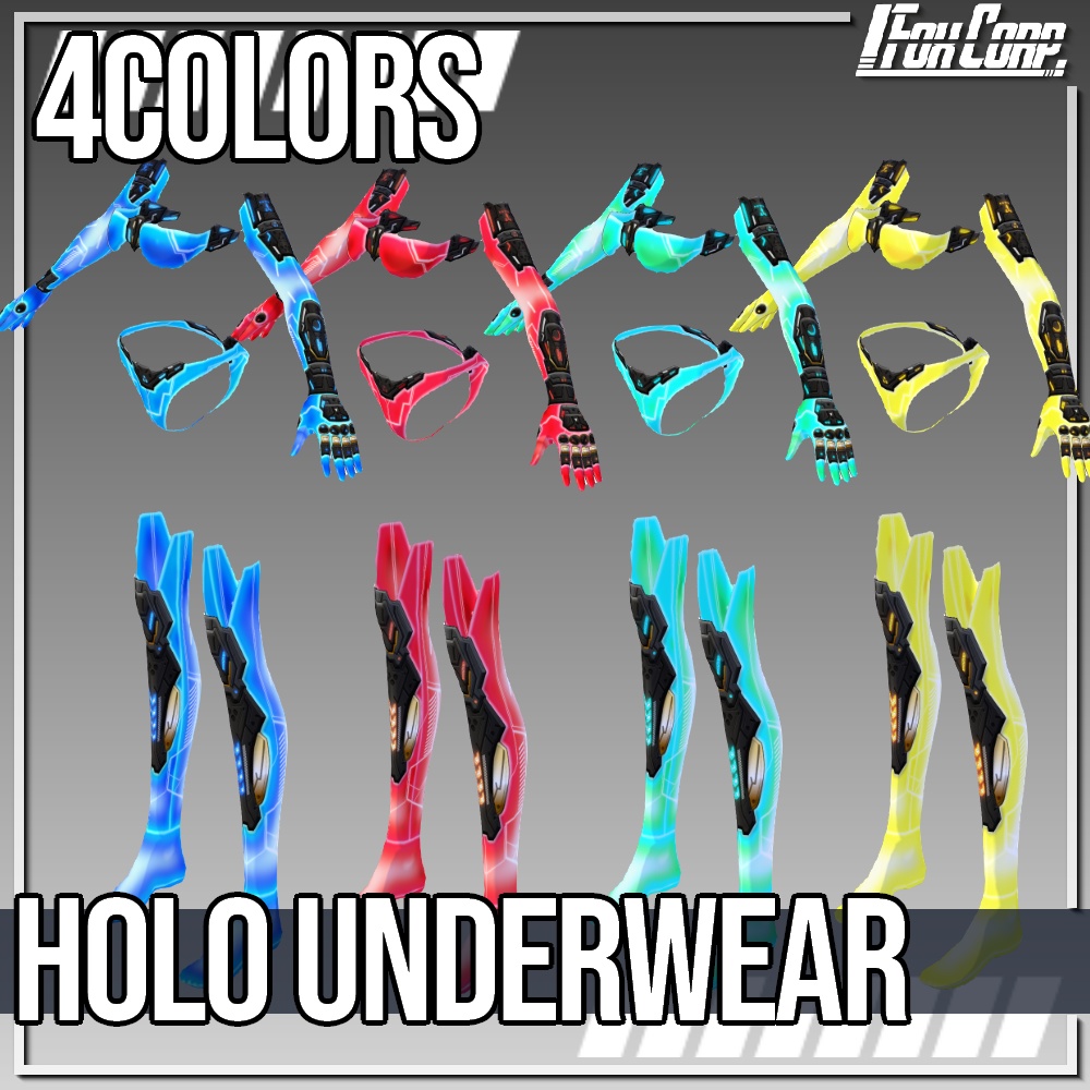 VRoid用 4色展開 ホログラフィックアンダーウェア - Holo Underwear 4Colors