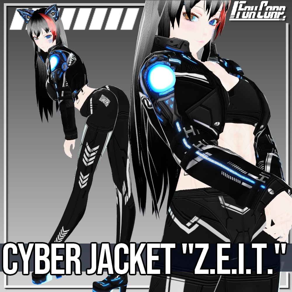 VRoid用 5色展開 サイバージャケット "Z.E.I.T." - Cyber Jacket "Z.E.I.T." 5Colors