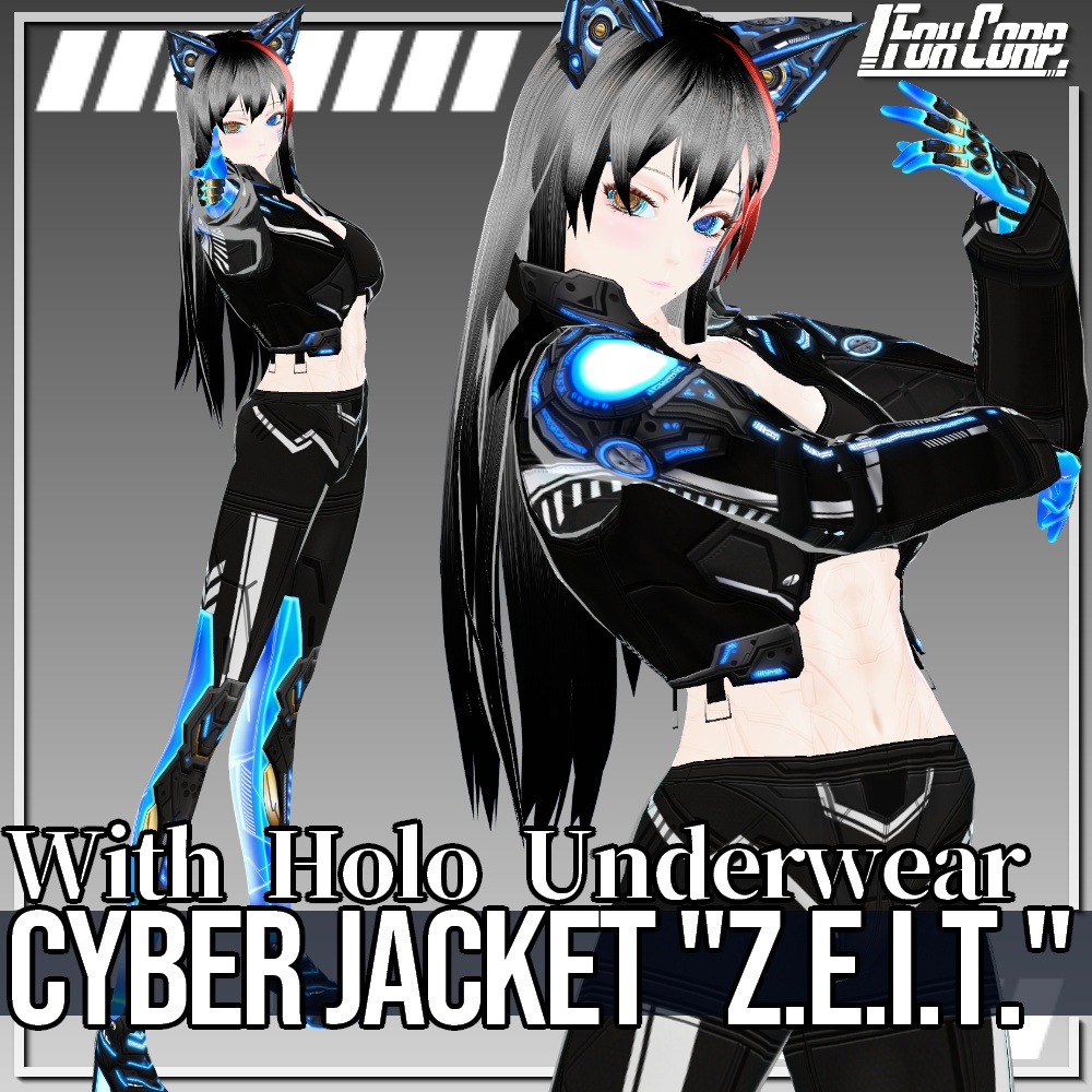 VRoid用 5色展開 サイバージャケット "Z.E.I.T." - Cyber Jacket "Z.E.I.T." 5Colors