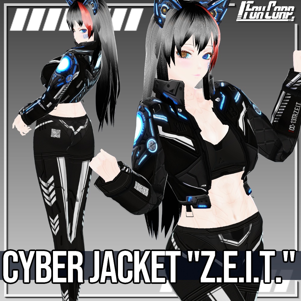 VRoid用 5色展開 サイバージャケット "Z.E.I.T." - Cyber Jacket "Z.E.I.T." 5Colors