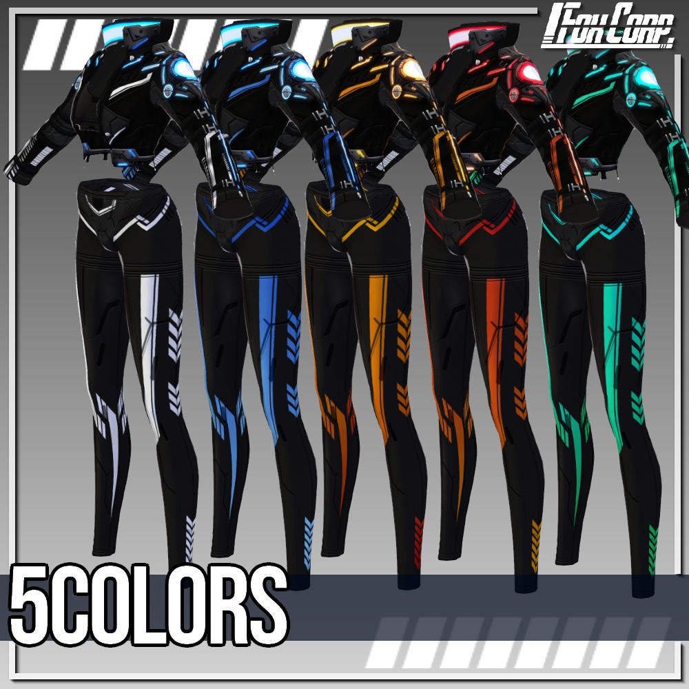 VRoid用 5色展開 サイバージャケット "Z.E.I.T." - Cyber Jacket "Z.E.I.T." 5Colors