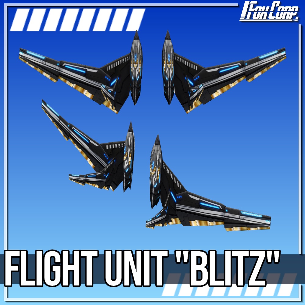 VRoid用 4色展開 フライトユニット ブリッツ - Flight Unit "BLITZ" 4Colors