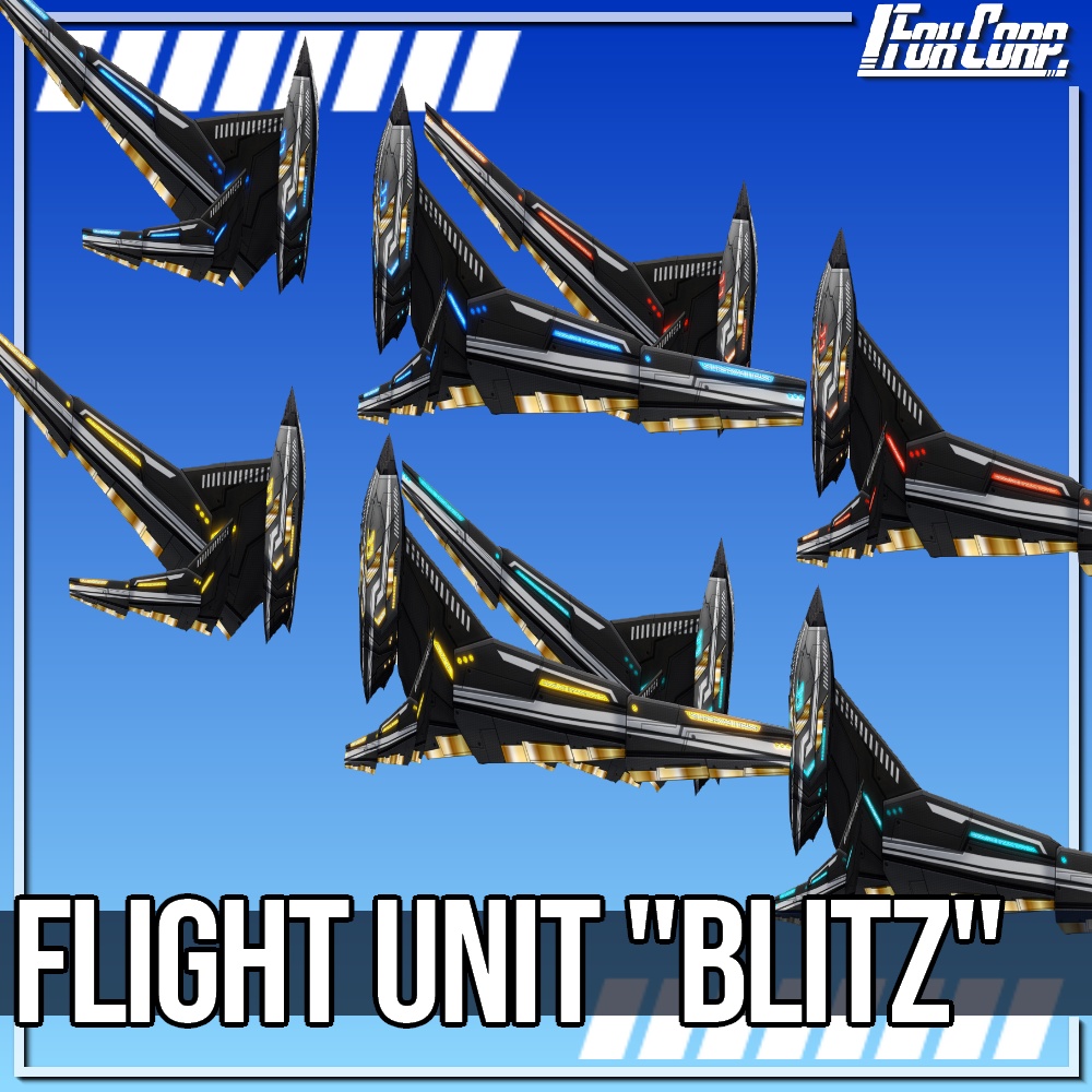 VRoid用 4色展開 フライトユニット ブリッツ - Flight Unit "BLITZ" 4Colors