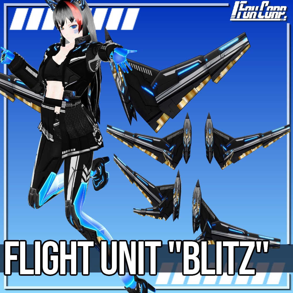VRoid用 4色展開 フライトユニット ブリッツ - Flight Unit "BLITZ" 4Colors