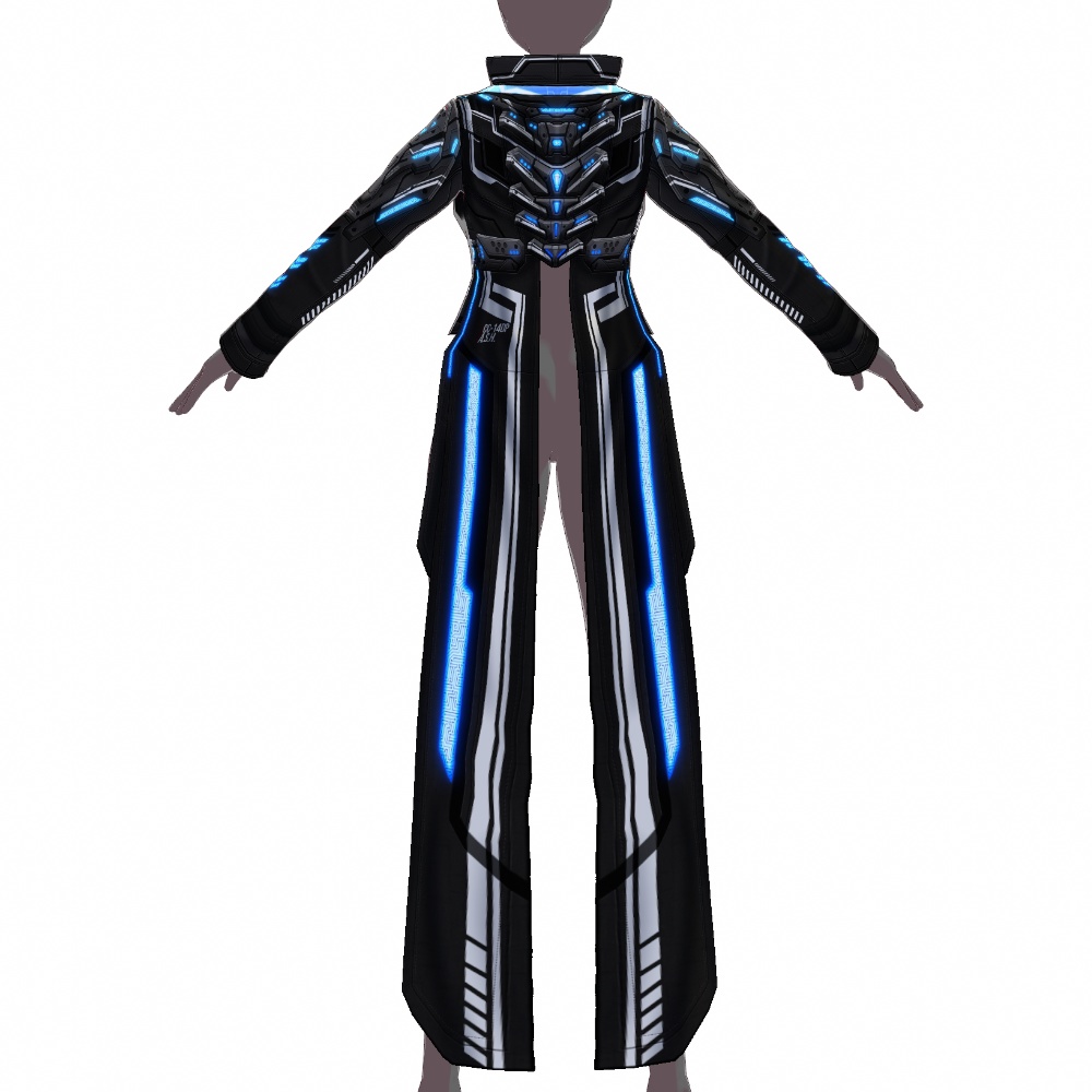 VRoid用 4色展開 サイバーコート "A.S.H." - Cyber Coat "A.S.H."