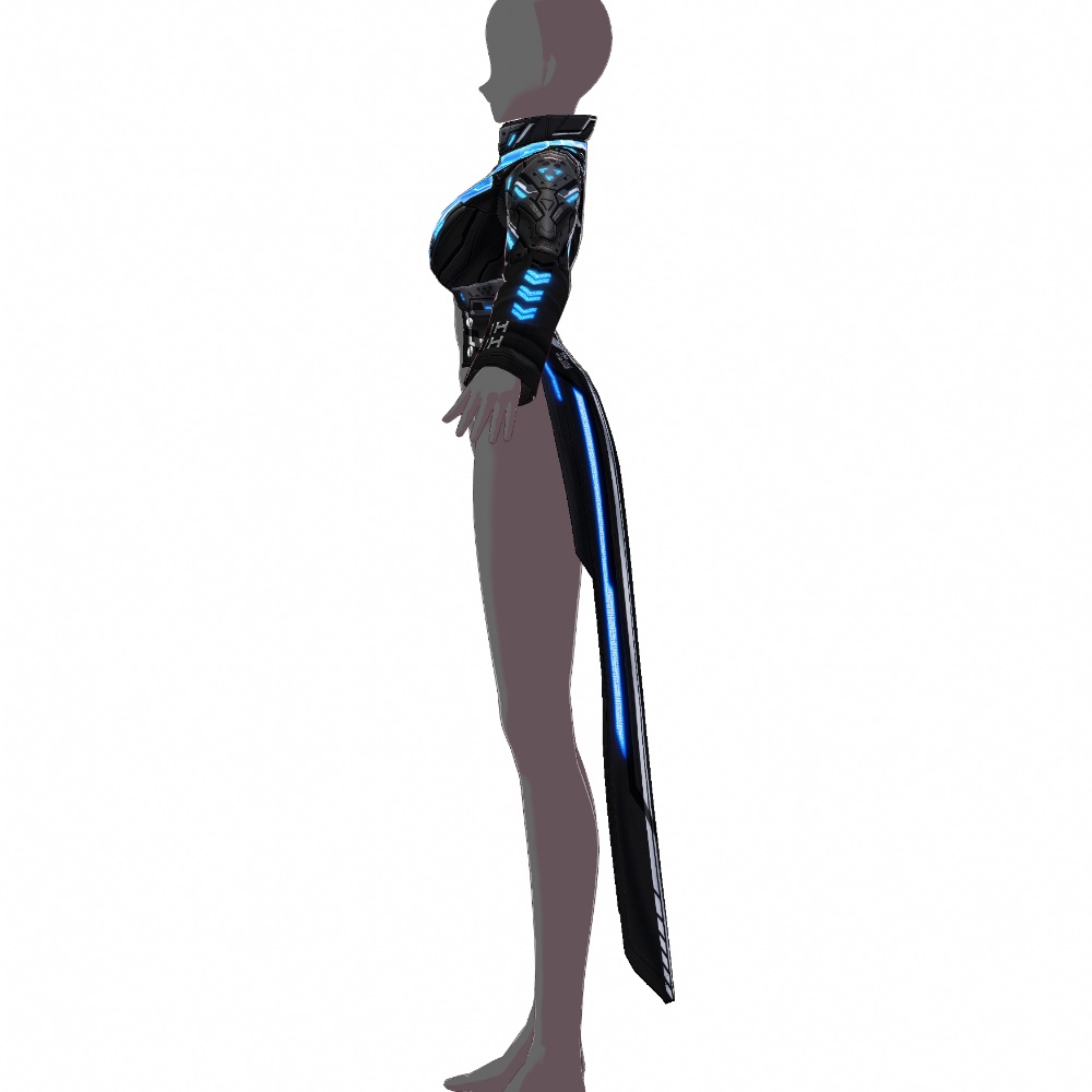 VRoid用 4色展開 サイバーコート "A.S.H." - Cyber Coat "A.S.H."