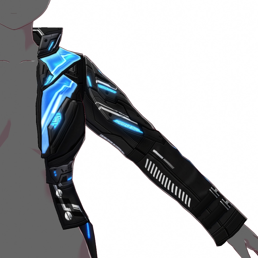 VRoid用 4色展開 サイバーコート "A.S.H." - Cyber Coat "A.S.H."