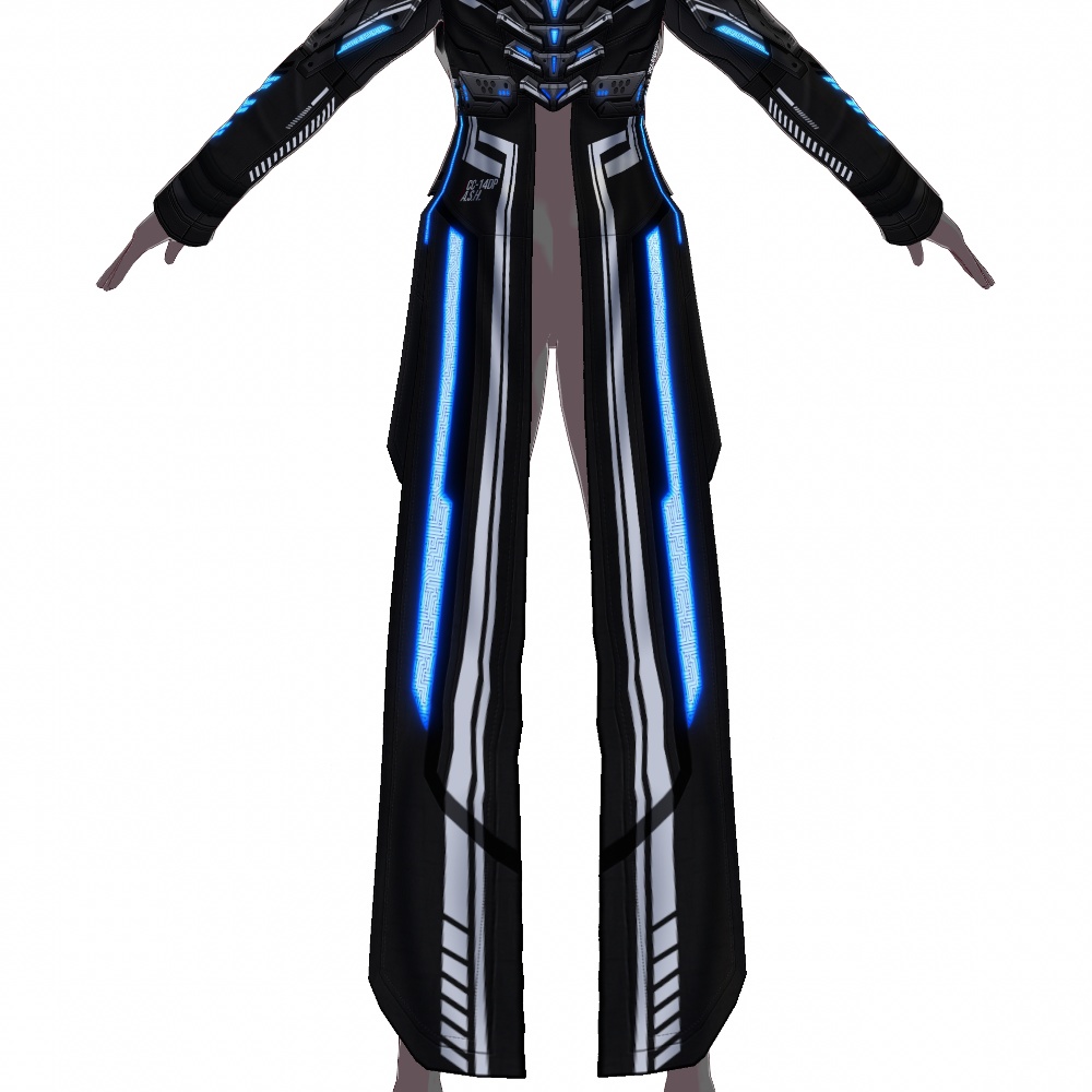 VRoid用 4色展開 サイバーコート "A.S.H." - Cyber Coat "A.S.H."