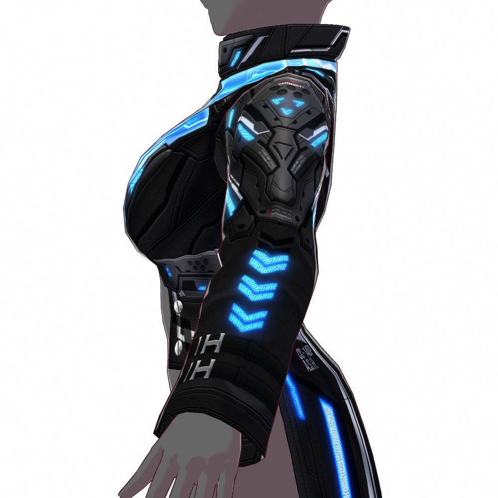 VRoid用 4色展開 サイバーコート "A.S.H." - Cyber Coat "A.S.H."