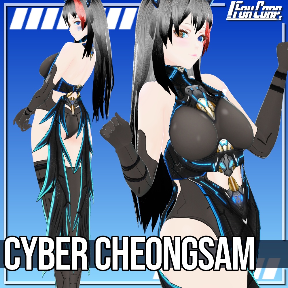 VRoid用 3*4色展開 サイバーチャイナドレス - Cyber Cheongsam 3*4Colors