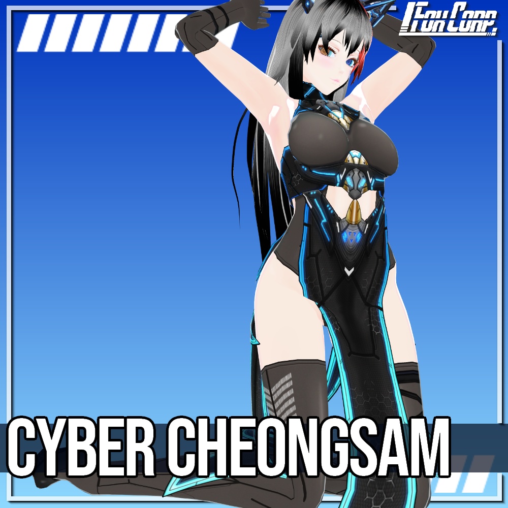 VRoid用 3*4色展開 サイバーチャイナドレス - Cyber Cheongsam 3*4Colors