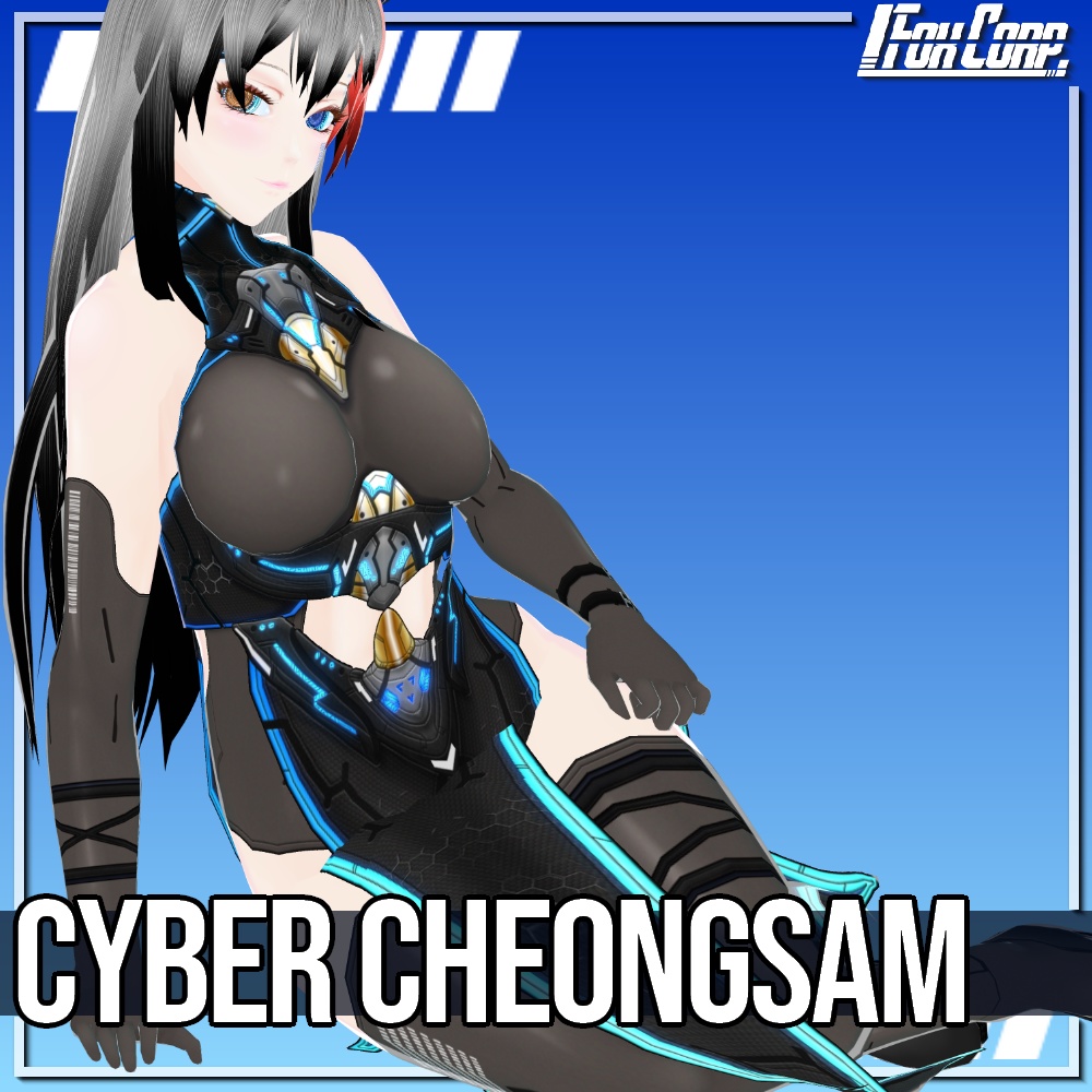 VRoid用 3*4色展開 サイバーチャイナドレス - Cyber Cheongsam 3*4Colors