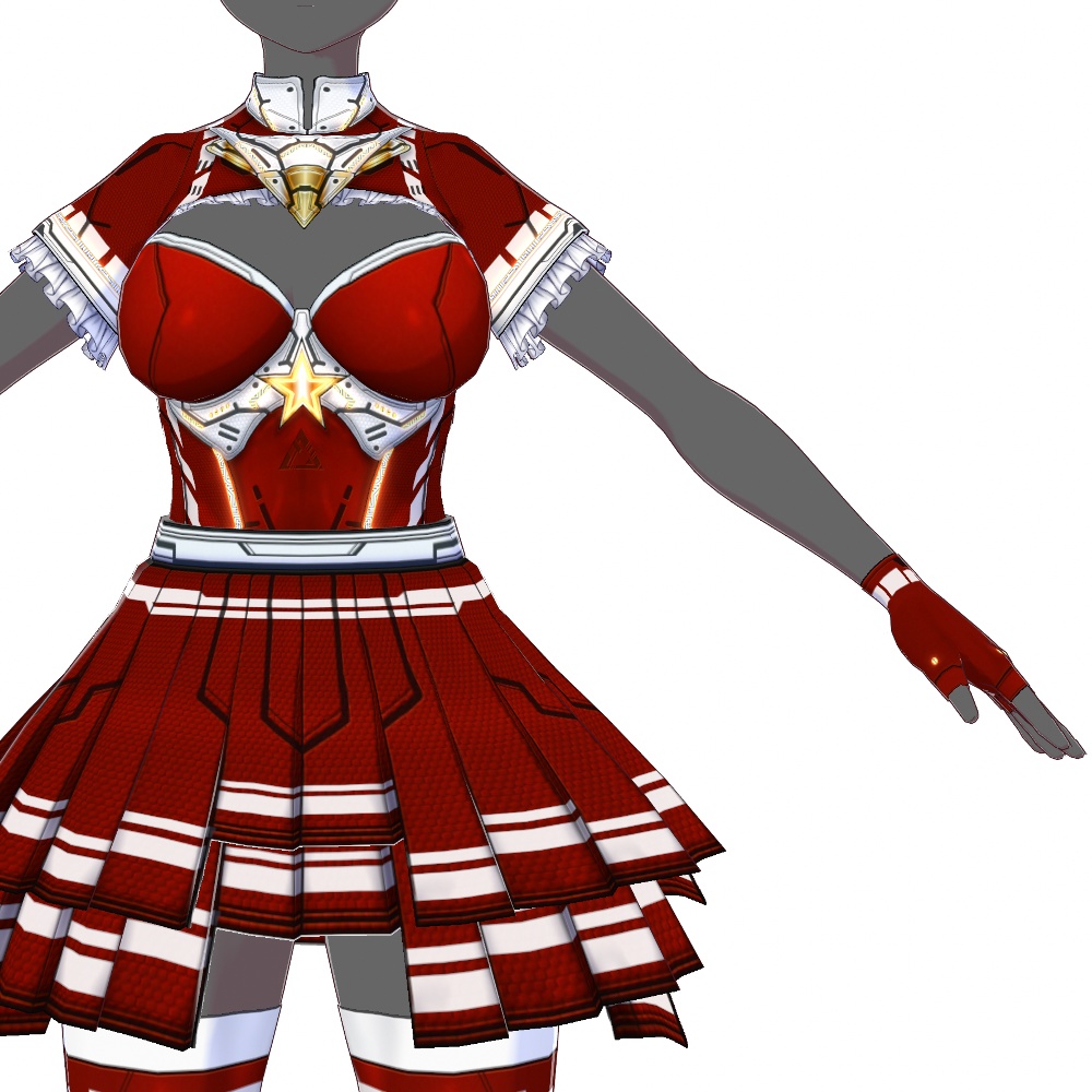 VRoid用 2*5色展開 サイバーサンタ/メイドドレス - Cyber Santa Maid 2*5Colors