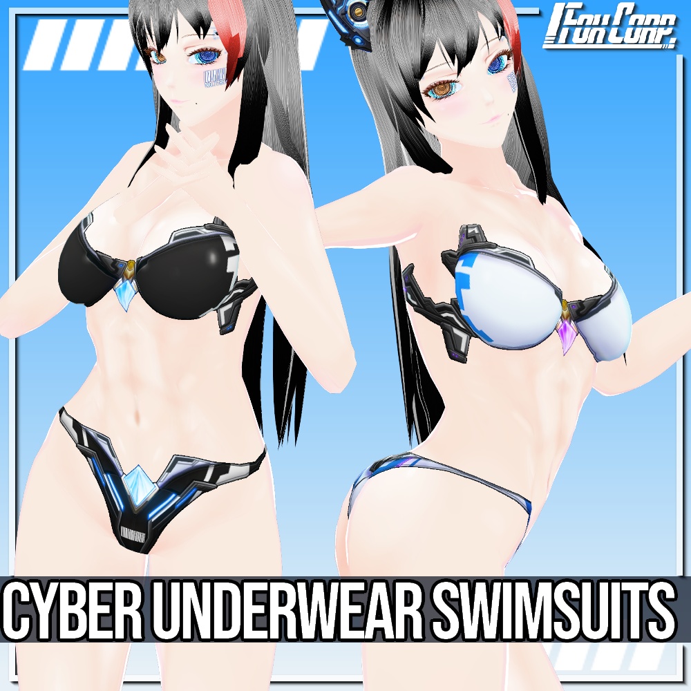 VRoid用 4*5色展開 サイバーアンダーウェア / スイムウェア - Cyber Underwear / Swimsuits 4*5Colors