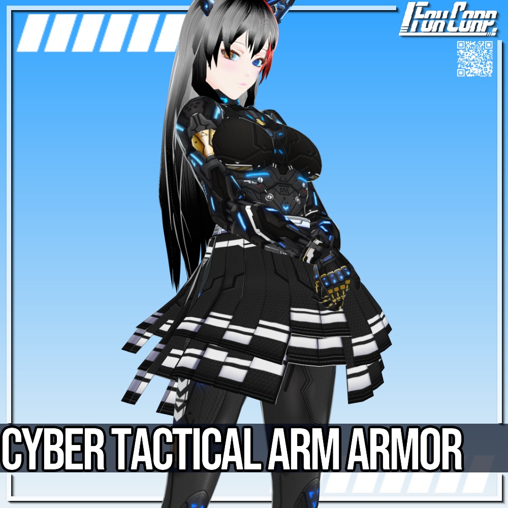 VRoid用 4*5色展開 サイバータクティカルアーム - Cyber Tactical Arm Armor 4*5Colors