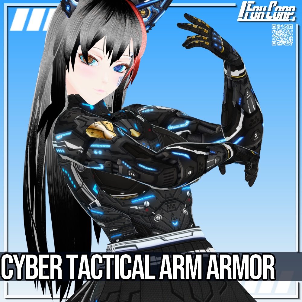 VRoid用 4*5色展開 サイバータクティカルアーム - Cyber Tactical Arm Armor 4*5Colors