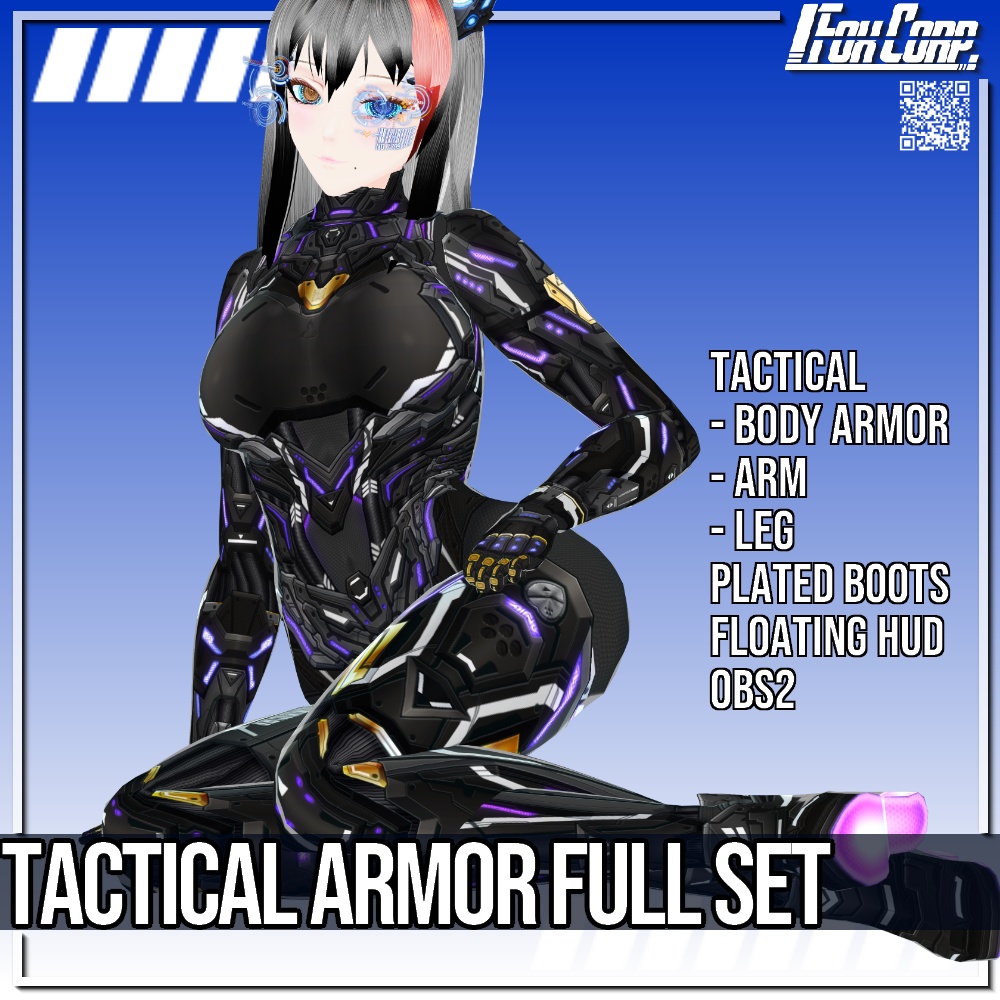 VRoid用 4*5色展開 サイバータクティカルレッグ - Cyber Tactical Leg Armor 4*5Colors