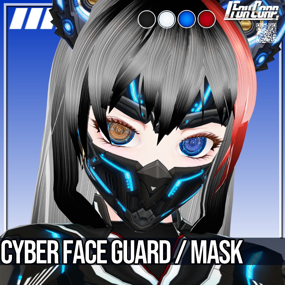 VRoid用 4*5色展開 サイバーマスク / フェイスガード - Cyber Faceguard / Mask