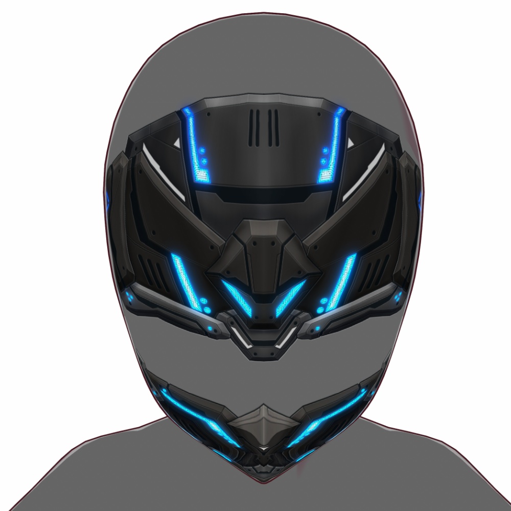VRoid用 4*5色展開 サイバーマスク / フェイスガード - Cyber Faceguard / Mask
