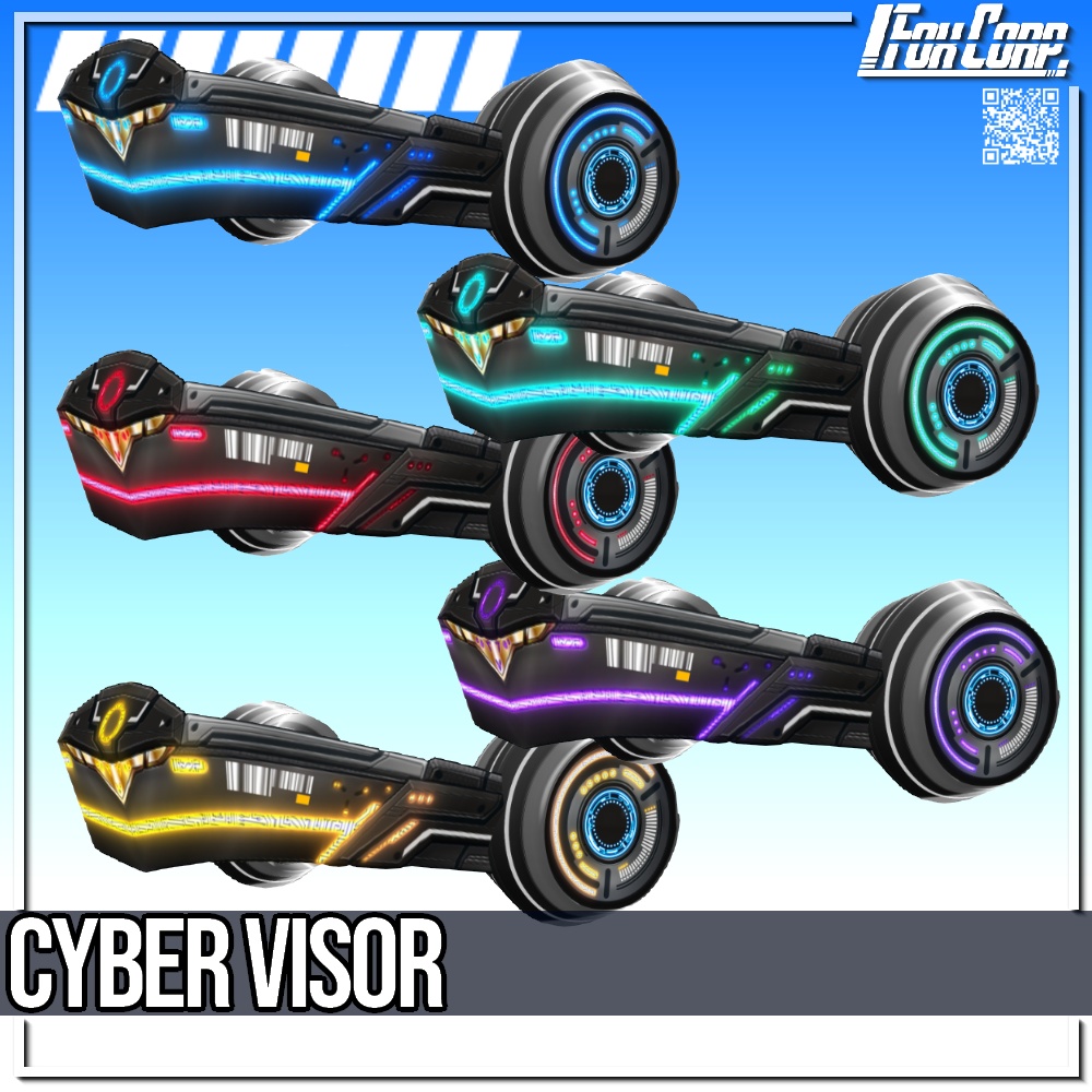 VRoid用 5色展開 サイバーバイザー - Cyber Visor 5Colors