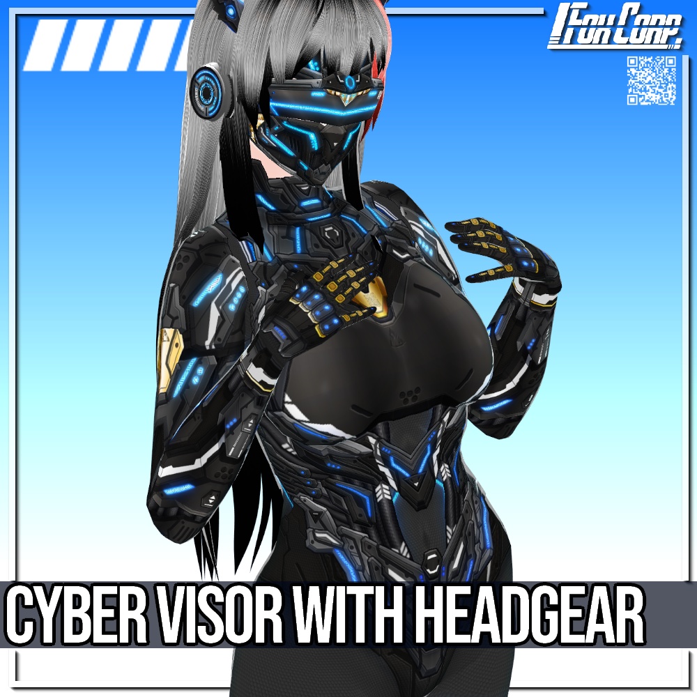 VRoid用 5色展開 サイバーバイザー - Cyber Visor 5Colors