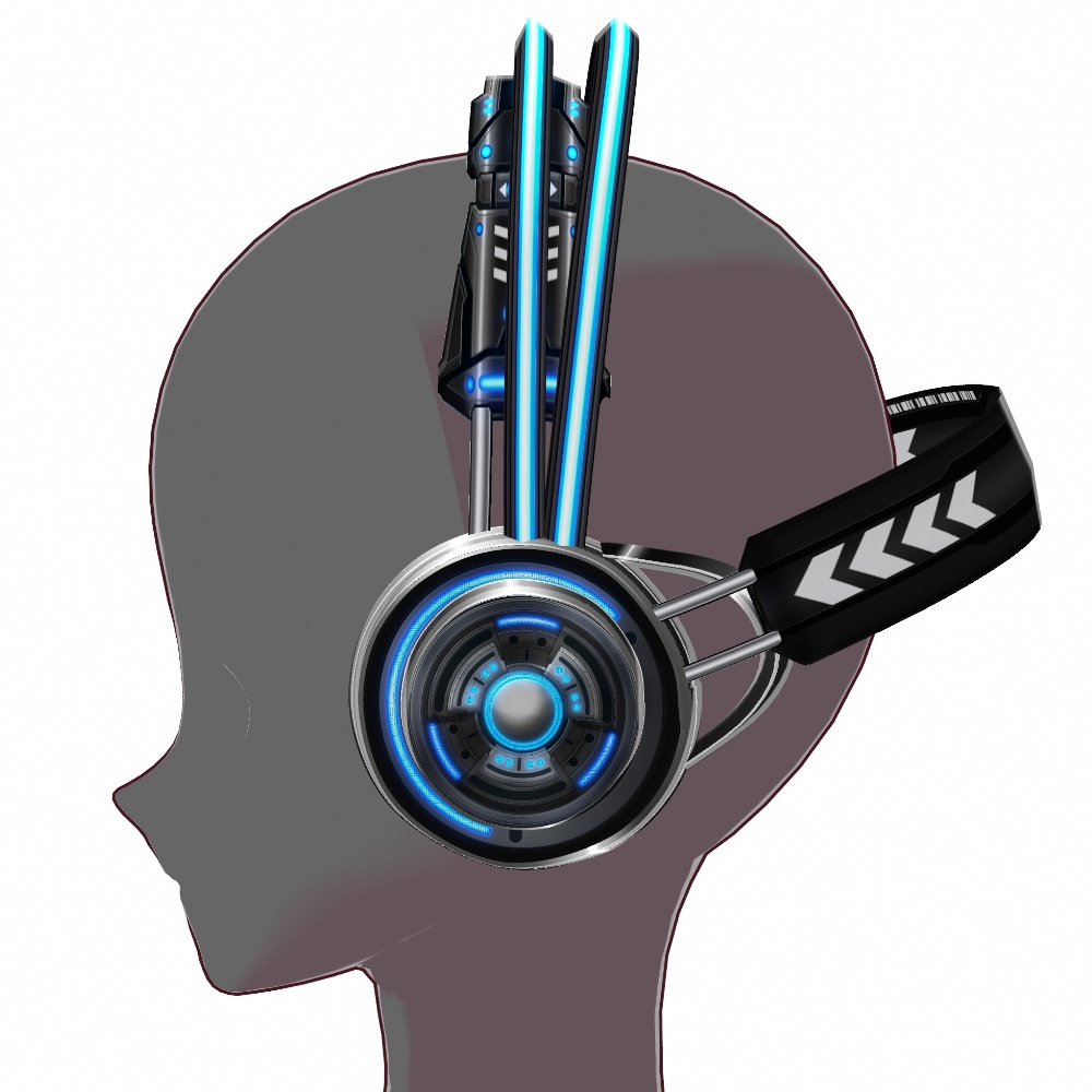 VRoid用 5色展開 サイバーヘッドフォン・ヘッドホン / Cyber Headphones 5Colors