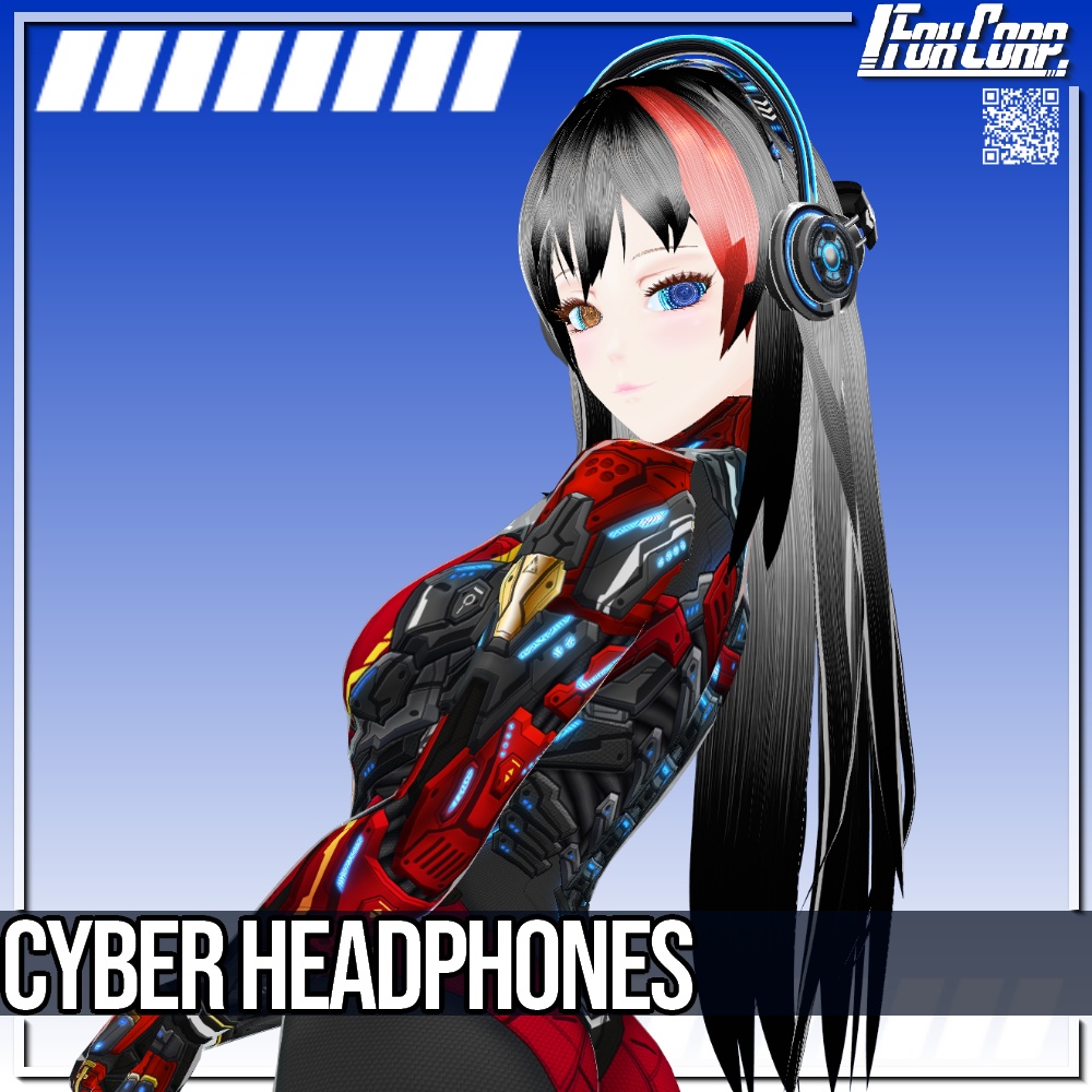 VRoid用 5色展開 サイバーヘッドフォン・ヘッドホン / Cyber Headphones 5Colors